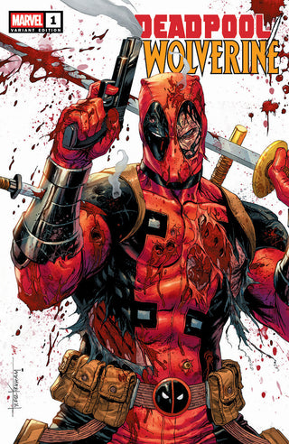 Deadpool / Wolverine #1 Unknown Comics Tyler Kirkham Exclusive Premium Battle Damaged Variant!