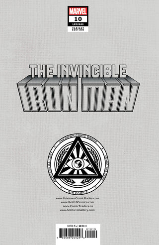 Invincible Iron Man #10 - Fall Of X - Unknown Comics Nathan Szerdy Exclusive Virgin Variant - Signed By Nathan Szerdy!
