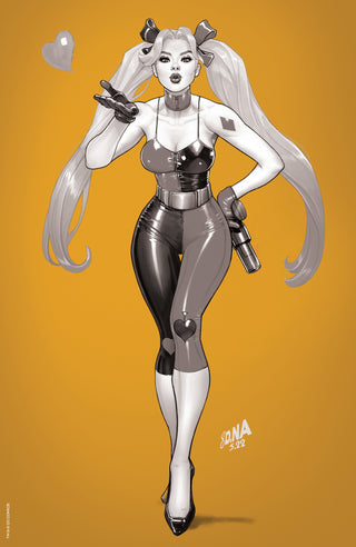 HARLEY QUINN #22 UNKNOWN COMICS DAVID NAKAYAMA GOLD FOIL NYCC 2022 B&W VIRGIN COLOR BLEED VARIANT!