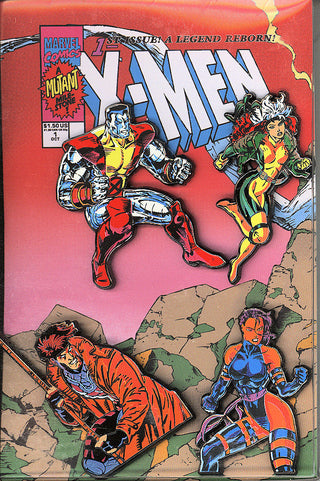 X-Men Facsimile Edition #1 Unknown Comics Foil Book Set with Pin Set - Four (4) Books & Four (4) Pin Sets - CGC 9.8!