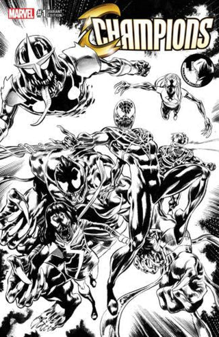 Champions #1 Unknown Comics Mike Perkins Exclusive Venom B&W Variant