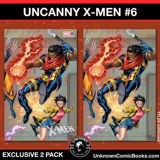 UNCANNY X-MEN #6 UNKNOWN COMICS TYLER KIRKHAM EXCLUSIVE VARIANT - 2 PACK!