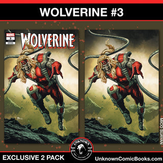 WOLVERINE #3 UNKNOWN COMICS MICO SUAYAN CONNECTING COVER EXCLUSIVE VARIANT - 2 PACK!