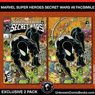 Marvel Super Heroes Secret Wars #8 Facsimile Edition Unknown Comics Kaare Andrews Exclusive Variant - 2 Pack!