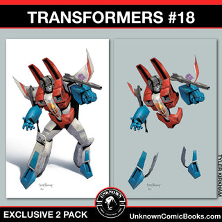 Transformers #18 Unknown Comics Tyler Kirkham Exclusive & Negative Space Variants - 2 Pack!