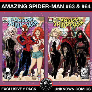 Amazing Spider-Man #63-#64 Unknown Comics Kaare Andrews Connecting Covers Exclusive Variants!
