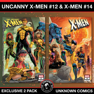 Uncanny X-Men #12 & X-Men #14 Unknown Comics Tyler Kirkham Connecting Covers Exclusive Variants - 2 Pack!