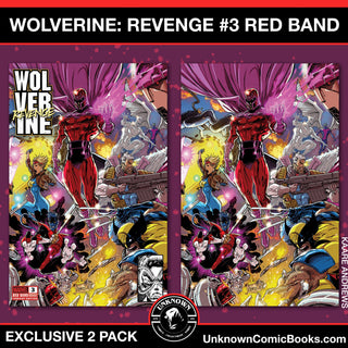 WOLVERINE REVENGE #3 RED BAND UNKNOWN COMICS KAARE ANDREWS CONNECTING COVER EXCLUSIVE VARIANT - POLYBAGGED EXPLICIT CONTENT - 2 PACK
