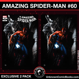 AMAZING SPIDER-MAN #60 UNKNOWN COMICS GABRIELE DELL'OTTO EXCLUSIVE VARIANT - 2 PACK!
