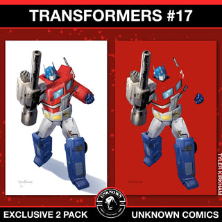 Transformers #17 Unknown Comics Tyler Kirkham Exclusive & Negative Space Exclusive Variants - 2 Pack!
