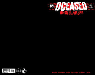 Dceased Unkillables #1 (Of 3) Unknown Comics Black Blank Exclusive Variant