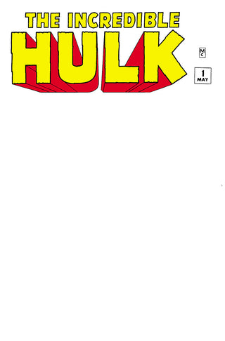 Incredible Hulk #1 Facsimile Edition Unknown Comics Blank Exclusive Variant!
