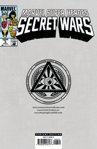 Marvel Super Heroes Secret Wars #8 Facsimile Edition Unknown Comics Kaare Andrews Exclusive Variant - 2 Pack!