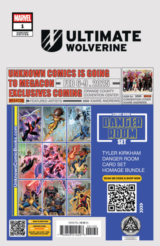 Ultimate Wolverine #1  Unknown Comics Tyler Kirkham Exclusive Premium Variant - Signed By Tyler Kirkham!