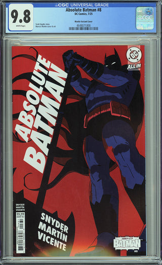 Absolute Batman #8 - Cover C - Marcos Martin Variant - CGC 9.8!