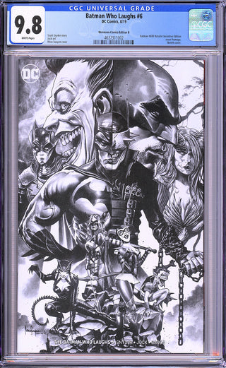 Batman Who Laughs #6 Unknown Comics Mico Suayan Minimal B&W Exclusive - CGC 9.8!