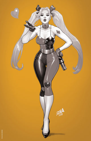 HARLEY QUINN #22 UNKNOWN COMICS DAVID NAKAYAMA GOLD FOIL NYCC 2022 B&W VIRGIN COLOR BLEED VARIANT!