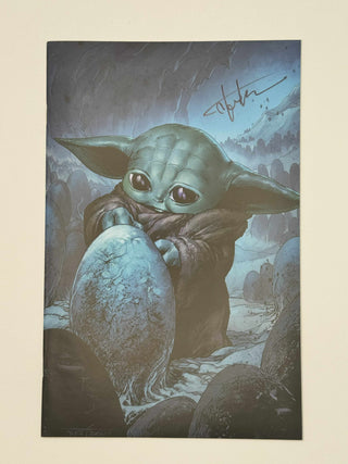STAR WARS: THE MANDALORIAN SEASON 2 #2 UNKNOWN COMICS TYLER KIRKHAM EXCLUSIVE VIRGIN VARIANT - SIGNED BY TYLER KIRKHAM!